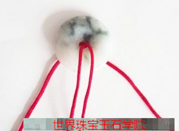 女款白玉平安扣吊坠绳结的打法系法图解