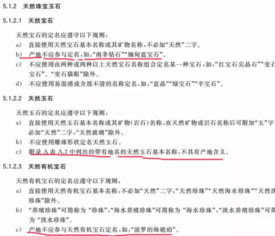图6、珠宝玉石国家标准关于珠宝玉石产地鉴定的规定